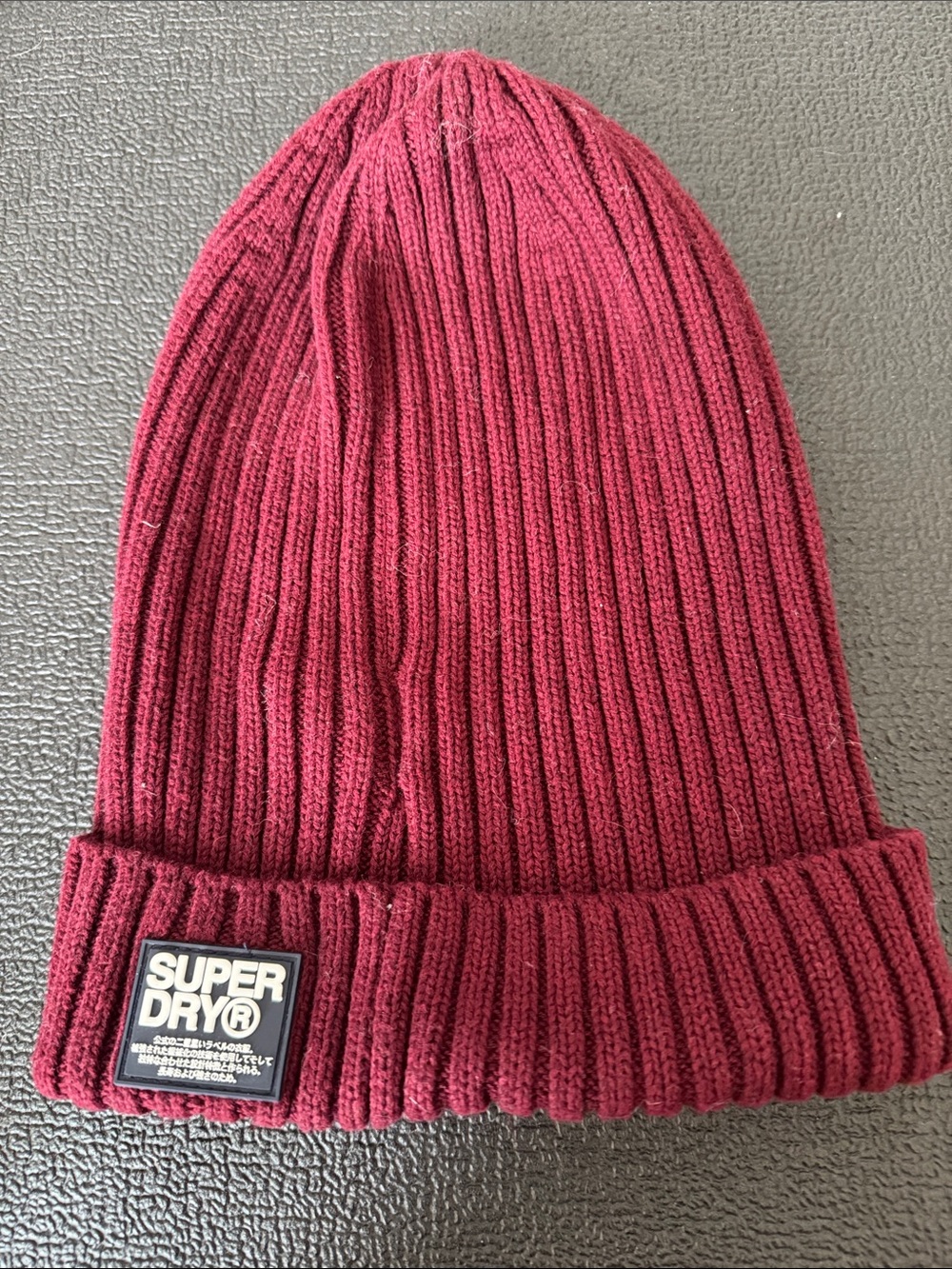 Superdry Ribbed Beanie - Wine Red